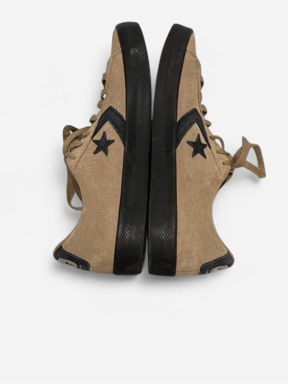 Converse Tan Suede Low-Top Sneakers with Black Accents